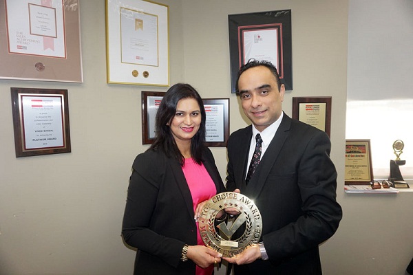 Brampton Real Estate Broker Vinod Bansal Wins Top Choice Award Again